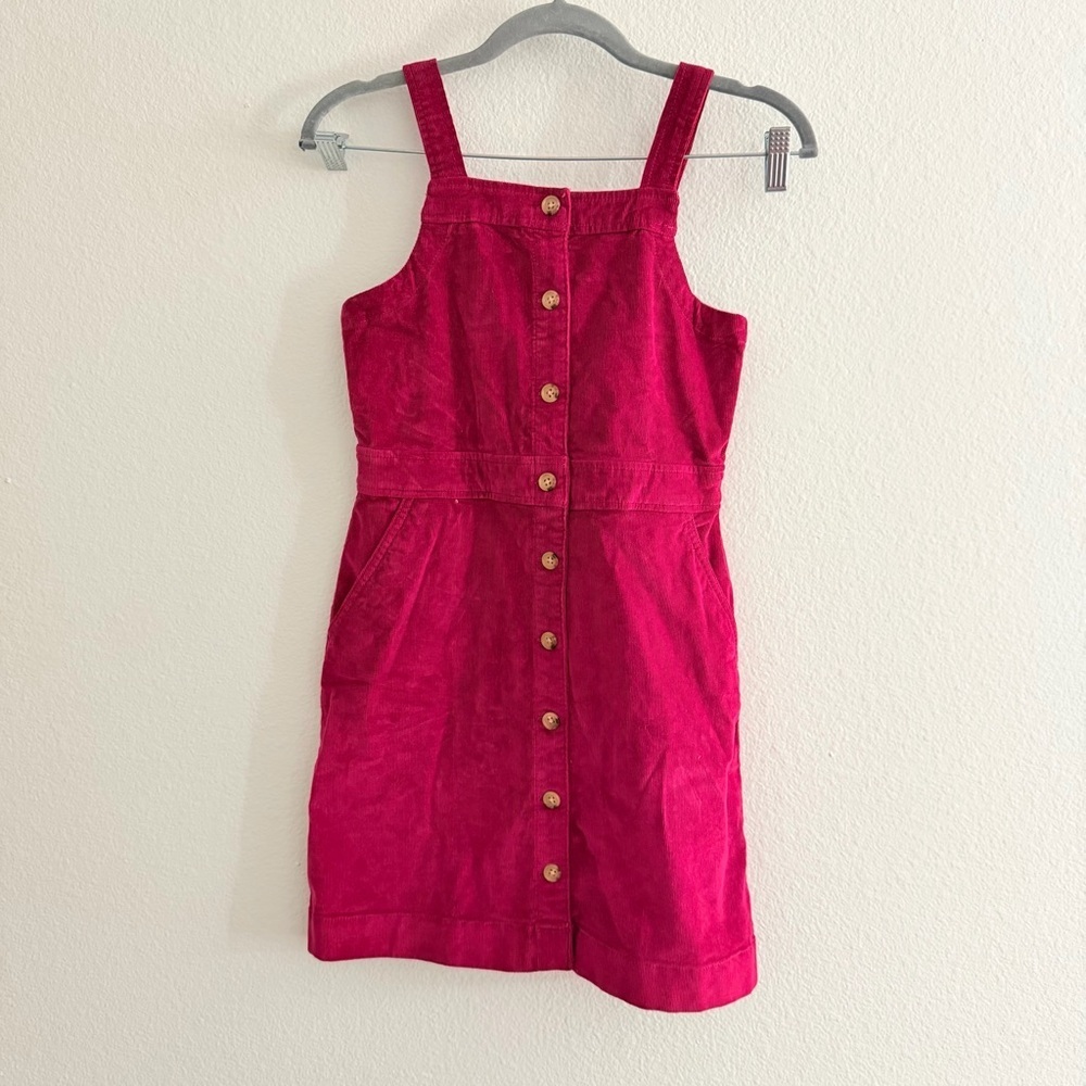 Crewcuts JCrew Girls Magenta Corduroy Sleeveless Pinafore Dress 10 NWT